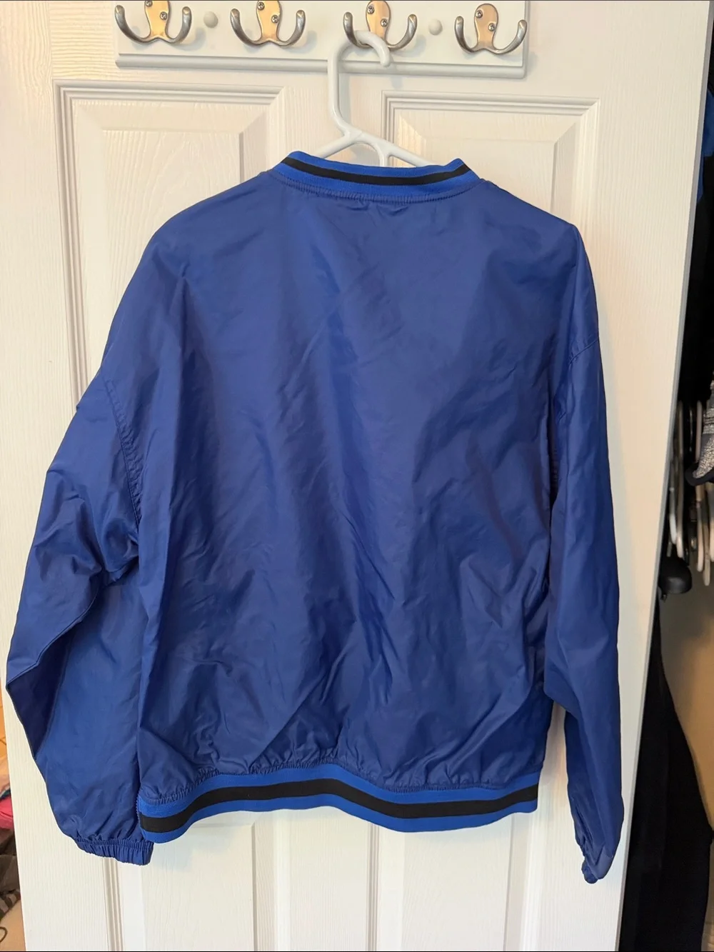 Can Am Hockey Lake Placid-Blue V-Neck Pullover Windbreaker with Chest Embroidery